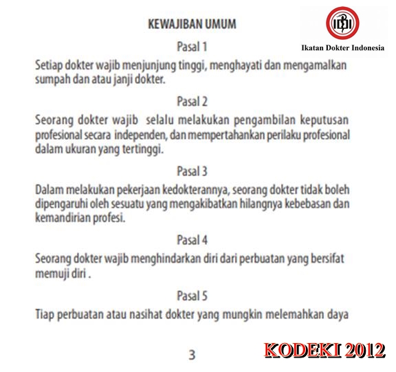 kodeki (kode etik kedokteran indonesia)